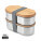 Doppel-Bento-Box aus Edelstahl, Schwarz+Blum