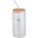 Mirage 500 ml einwandiges Glas aus Borosilikatglas mit Bambusdeckel