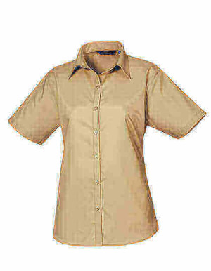 PW302 Ladies Poplin Short Sleeve Blouse - Reklamnepredmety