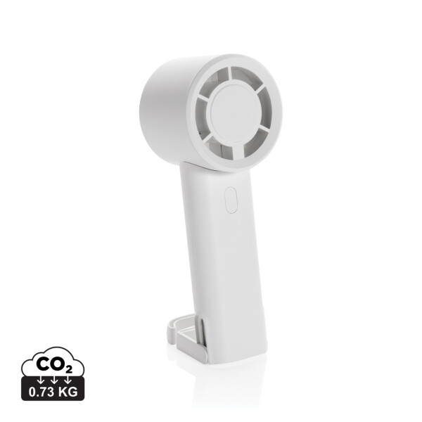 Der tragbare, wiederaufladbare Ventilator Twist RCS wird aus recyceltem Kunststoff hergestellt.