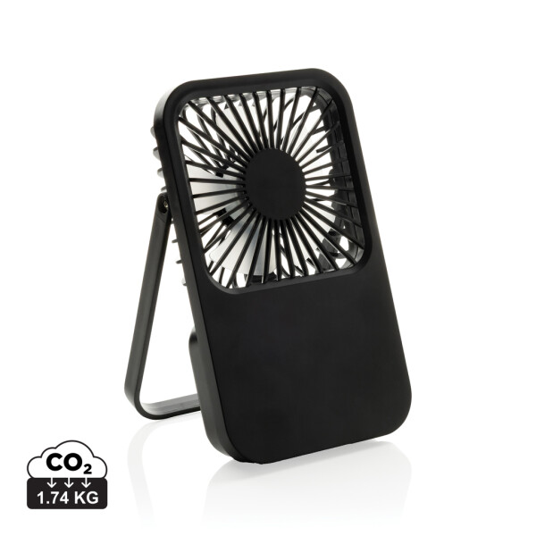 Ervina RCS wiederaufladbarer Tischventilator aus recyceltem Kunststoff