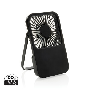 Ervina RCS wiederaufladbarer Tischventilator aus recyceltem Kunststoff - Reklamnepredmety