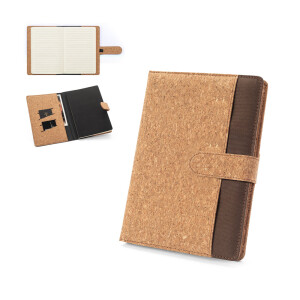 FIELDING. Mappe A5 aus Kork und recyceltem Polyester (100 % rPET) mit abnehmbarem Notizblock - Reklamnepredmety
