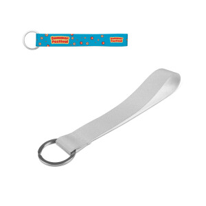 SLOUGH. Kurzes Lanyard aus Polyester (100%rPET) mit Ring, geeignet für Sublimation - Reklamnepredmety
