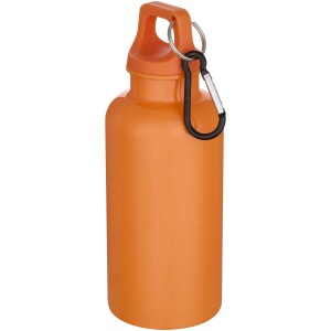 Oregon 400 ml einfarbige RS-zertifizierte Trinkflasche aus recyceltem Kunststoff mit Karabinerhaken - Reklamnepredmety