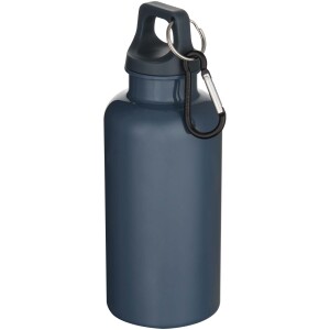Oregon 400 ml einfarbige RS-zertifizierte Trinkflasche aus recyceltem Kunststoff mit Karabinerhaken - Reklamnepredmety