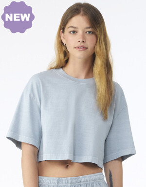 Schweres, gewaschenes, kurzes Damen-T-Shirt - / Heavyweight / - Reklamnepredmety