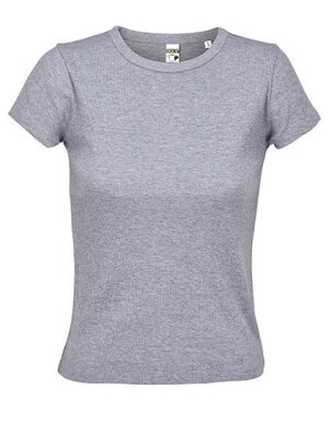 Damen-Rippstrick-T-Shirt Sara - Reklamnepredmety