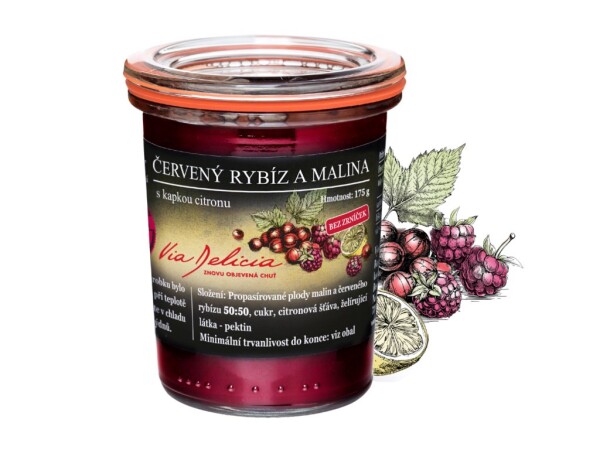 Johannisbeer-Himbeer-Marmelade mit einem Spritzer Zitrone 175 g