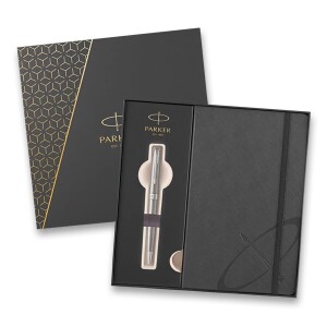 Parker Sonnet Edelstahl CT Geschenkbox – Kugelschreiber- und Notizbuch-Set - Reklamnepredmety