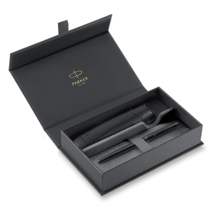 Parker IM Achromatic Black BT Geschenkset mit Tintenpatrone – Füllfederhalter und Etui - Reklamnepredmety