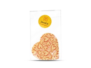 Weißes Schokoladenherz mit Aufdruck zum Valentinstag - Reklamnepredmety