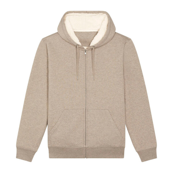 Hygger Sherpa Unisex-Kapuzenpullover mit Reißverschluss und Futter, Sherpa-Fleece, Reißverschluss und Kapuze