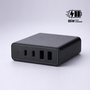 Opti 4-Port-Ladeturm 65W, GaN-Technologie - Reklamnepredmety