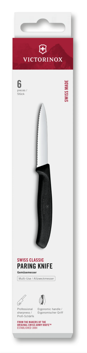 Victorinox Schälmesserset, 6-teilig, schwarz - Reklamnepredmety