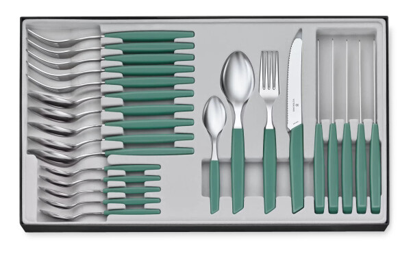 Victorinox Swiss Modern Príborová sada - 24 ks - šalviová zelená