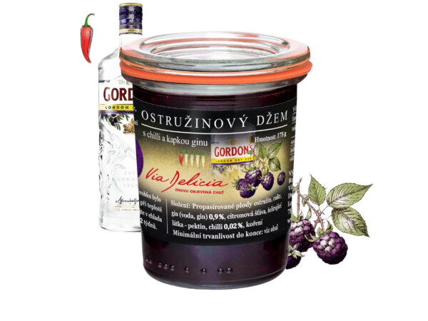 Brombeermarmelade mit Chili und einem Schuss Gin 175 g