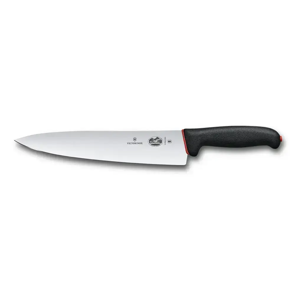 Victorinox Fibrox Dual Grip 5.2003.25D Kuchársky nôž 25 cm - čierna/červená - Reklamnepredmety