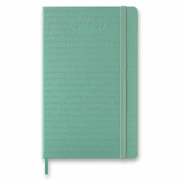 Moleskine Kalender 2026-27, farbig gemustert, 18 Monate – Hardcover, Größe L, Wochenkalender, hellgrün