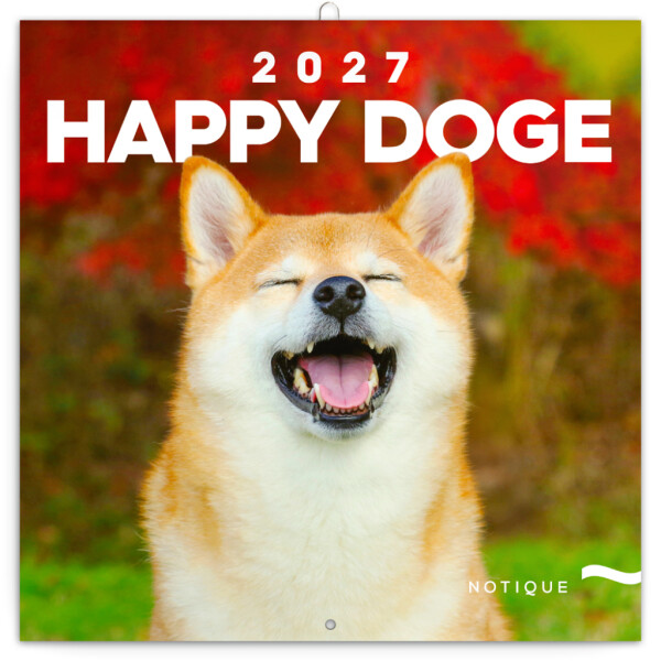 NOTIQUE Happy Doge Notizkalender 2027, 30 x 30 cm
