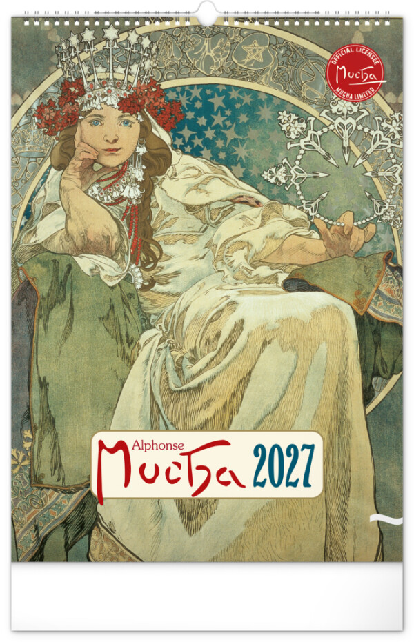 NOTIQUE Wandkalender Alfons Mucha 2027, 33 x 46 cm