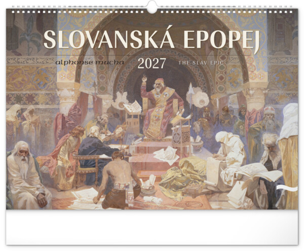 NOTIQUE Wandkalender Slawisches Epos – Alfons Mucha 2027, 48 x 33 cm