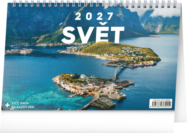 NOTIQUE Tischkalender Welt CZ 2027, 23,1 x 14,5 cm