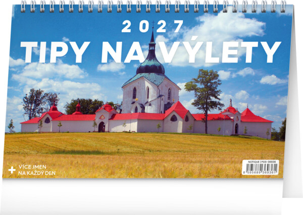 NOTIQUE Tischkalender Reisetipps CZ 2027, 23,1 x 14,5 cm