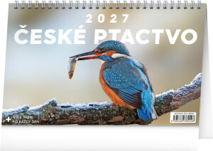 NOTIQUE Tischkalender Tschechische Vögel CZ 2027, 23,1 x 14,5 cm - Reklamnepredmety