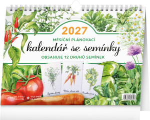 NOTIQUE Monatsplanungskalender mit Saatgut CZ 2027, 30 x 21 cm - Reklamnepredmety