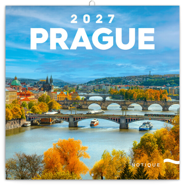 NOTIQUE Notizblock Prag EN/CZ 2027, 20 x 20 cm