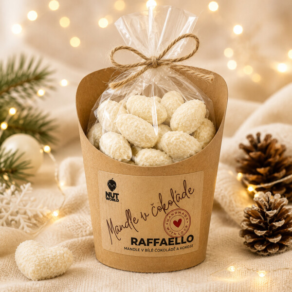"RAFFAELLO"-Mandeln in Zellophan und Glas, 180 g