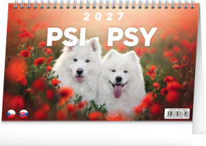 NOTIQUE Tischkalender Hunde – Dogs CZ/SK 2027, 23,1 x 14,5 cm - Reklamnepredmety