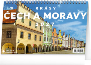 NOTIQUE Tischkalender Schönheit von Böhmen und Mähren CZ 2027, 23,1 x 14,5 cm - Reklamnepredmety