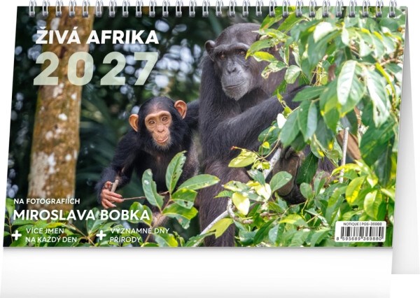 NOTIQUE Tischkalender Living Africa CZ 2027, 23,1 x 14,5 cm