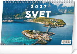 NOTIQUE Tischkalender Welt 2027, 23,1 x 14,5 cm - Reklamnepredmety