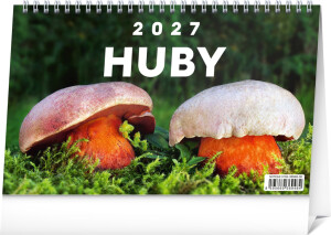 NOTIQUE Stolový kalendár Huby 2027, 23,1 x 14,5 cm - Reklamnepredmety