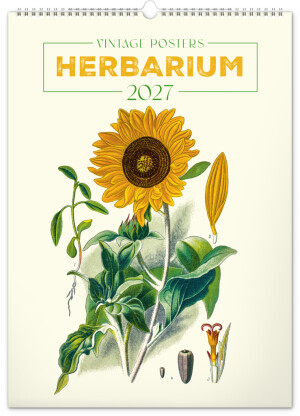 NOTIQUE Wandkalender Vintage-Poster – Herbarium 2027, 33 x 46 cm - Reklamnepredmety