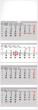 NOTIQUE Wandkalender, 4 Monate, Standardfaltung, 2027, 29,5 x 84,5 cm