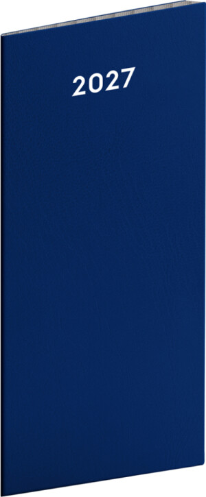 NOTIQUE Taschenkalender Blau 2027, Monatsplaner, 8 x 18 cm - Reklamnepredmety