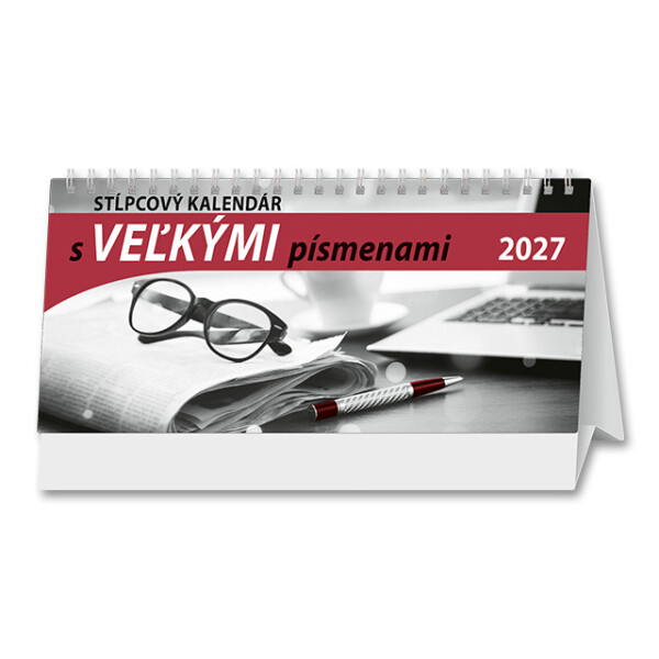 Tischkalender, spaltenförmig mit großen Buchstaben, 2027