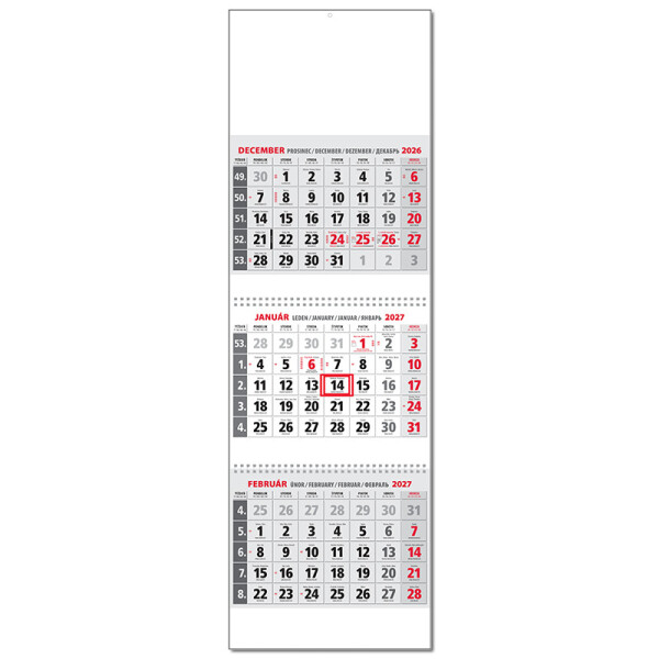 Planungskalender KLASIK 3M grau 2027
