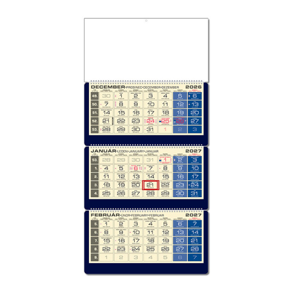 LUXUS 3M blauer Planungskalender 2027