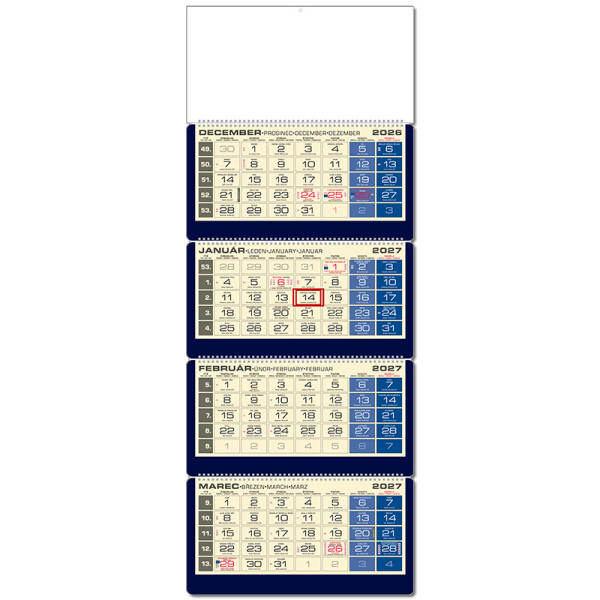 LUXUS 4M blauer Planungskalender 2027