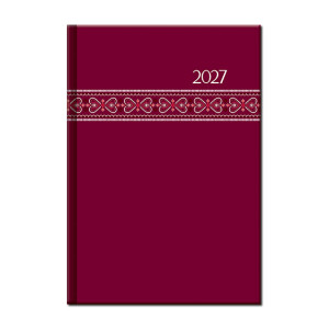 Wochenkalender A5 FOLK rot 2027 - Reklamnepredmety
