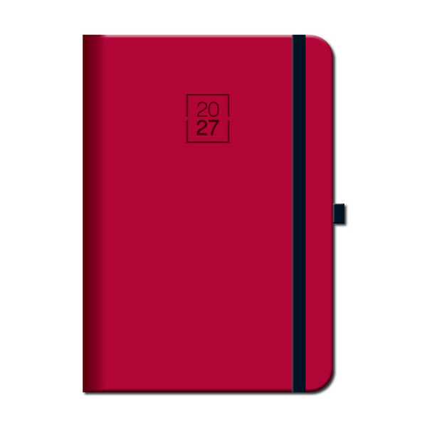 Tageskalender A5 FLORENCIA rot mit Gummiband 2027