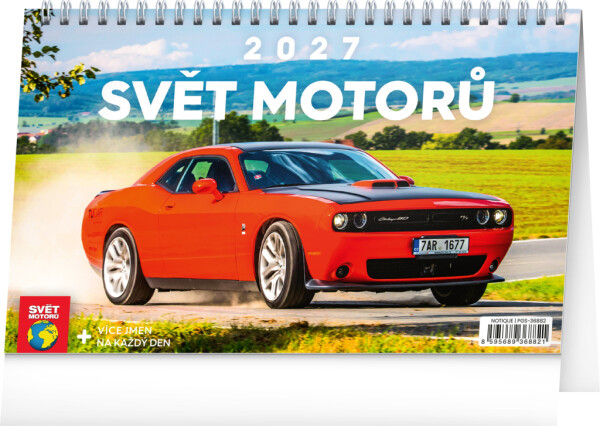 NOTIQUE Tischkalender Welt der Motoren CZ 2027, 23,1 x 14,5 cm
