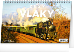 NOTIQUE Tischkalender Züge CZ 2027, 23,1 x 14,5 cm - Reklamnepredmety