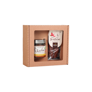 Geschenkset – Gezupftes Entenfleisch (Rillettes) und mild-würzige Festtagswurst - Reklamnepredmety