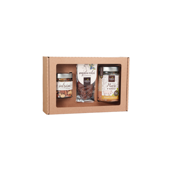 Geschenkset – Pulled Pork in Schmalz, Nussleckerei und Jägerwurst